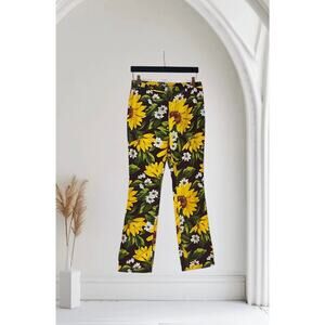 Dolce&Gabbana Brown Sunflowers Print Pants 30 Italy Medium in US Pants D&G